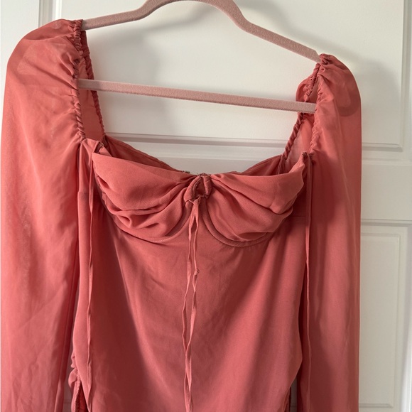 House of cb chiffon cutout size small Baby Halter Long Sleeve Minidress - Picture 6 of 7